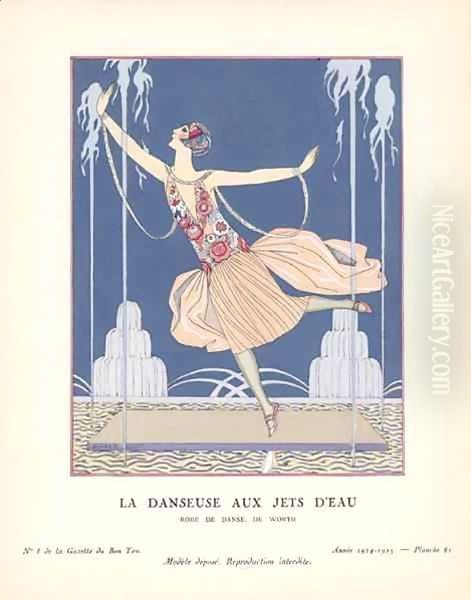 La Danseuse aux Jets d'Eau - Robe de danse, de Worth Oil Painting by Georges Barbier