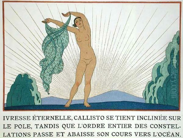 Woman Dancing Oil Painting by Georges Barbier