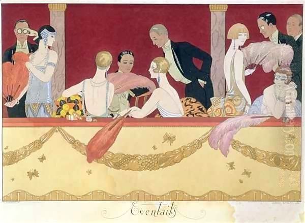 Fans Oil Painting by Georges Barbier