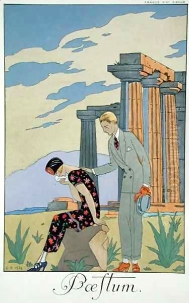 Paestum Oil Painting by Georges Barbier