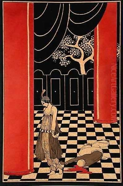 Tamara Karsavina (1885-1978) in the title role of 'Thamar' Oil Painting by Georges Barbier