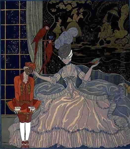 Punishing the Page Oil Painting by Georges Barbier