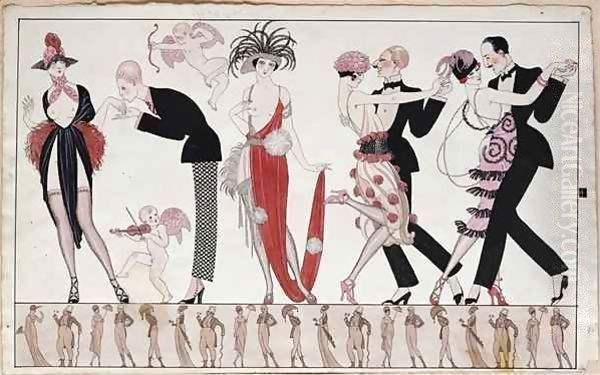 The Tango Oil Painting by Georges Barbier