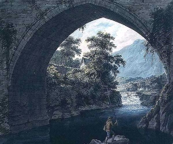 The North Arch of Llangollen Bridge Oil Painting by Joseph Barber