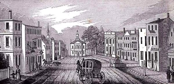 Southern view in the central part of Salem Oil Painting by John Warner Barber