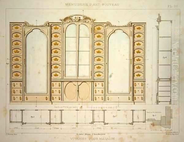 Design for a shop display cabinet Oil Painting by F. Barabas