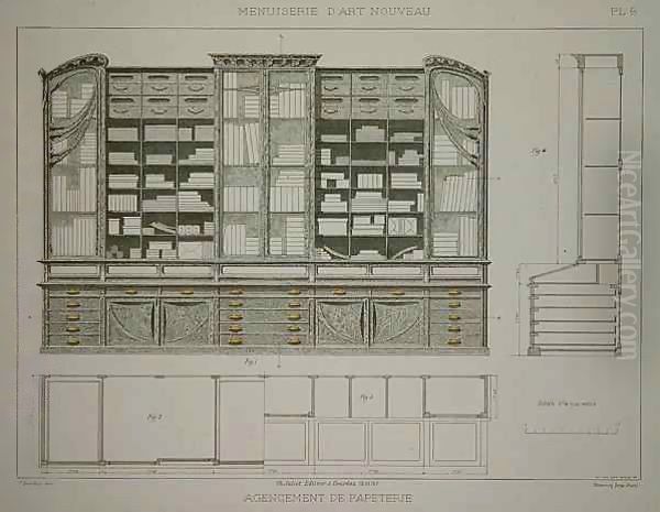 Design for a stationer's cabinet Oil Painting by F. Barabas