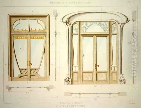 Designs for hall doors Oil Painting by F. Barabas