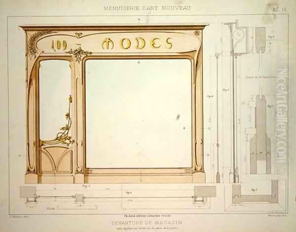 Design for a fashion shop front Oil Painting by F. Barabas