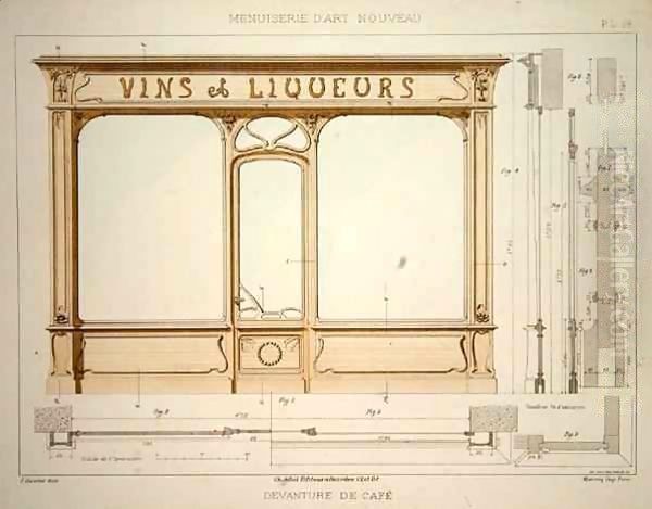 Design for a wine merchant's shop front Oil Painting by F. Barabas