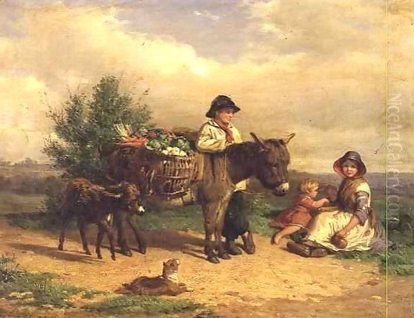 A Pause on the Way to Market Oil Painting by J.O. Banks