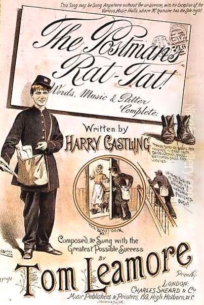 Front cover of the music score for 'Postman's Rat-Tat' Oil Painting by H. G. Banks