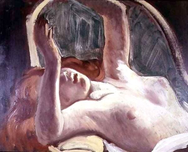 Nude Woman Reclining Oil Painting by Jean Baltus