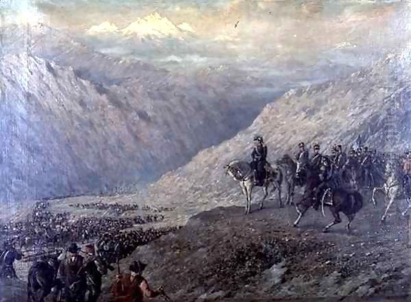 The Passage of the Andes Oil Painting by Augusto Ballerini