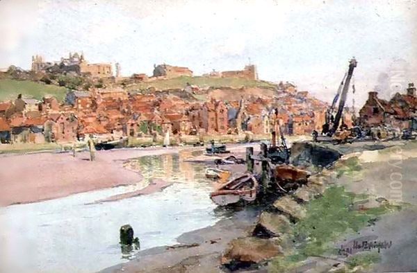 Rosy Evening, Whitby Oil Painting by Wilfred Williams Ball