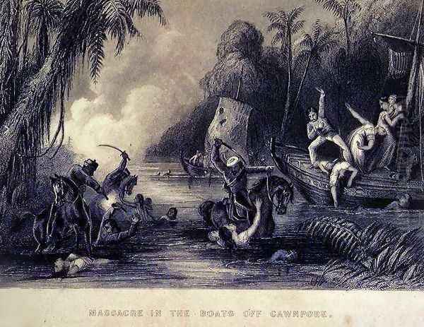 Massacre off Cawnpore, from 'The History of the Indian Mutiny' Oil Painting by Charles Ball