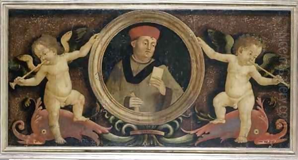 Male portrait with putti Oil Painting by Matteo di Giuliano di Lorenzo Balducci