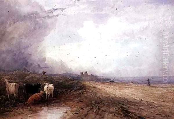 Landscape, with Cattle Oil Painting by Thomas Baker