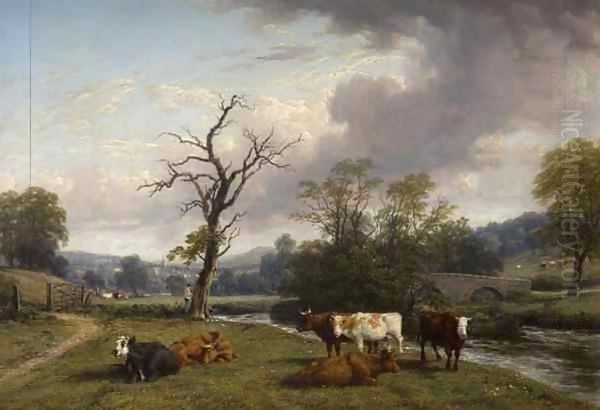 Landscape with Cattle Oil Painting by Thomas Baker