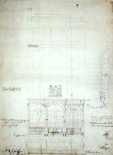 Design for Nicholson's State Lottery Office Oil Painting by Baker