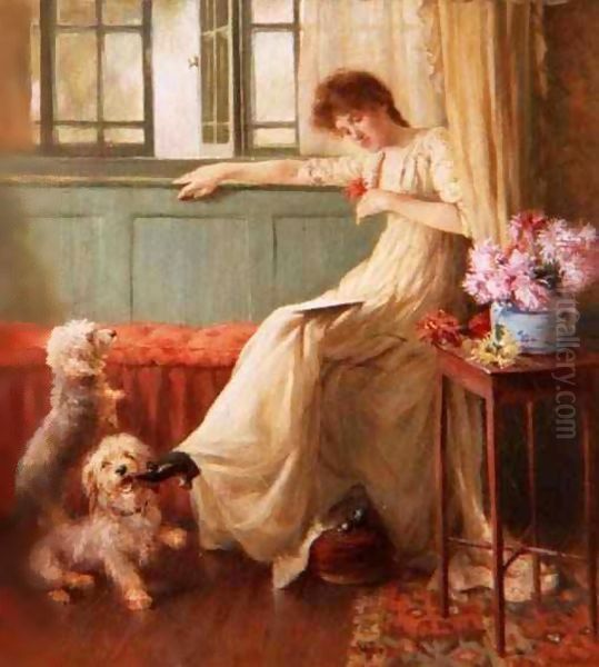 A Dainty Morsel Oil Painting by Nathaniel Hughes John Baird