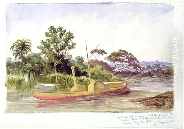 The 'Ma Robert', Livingstone's boat Oil Painting by Thomas Baines