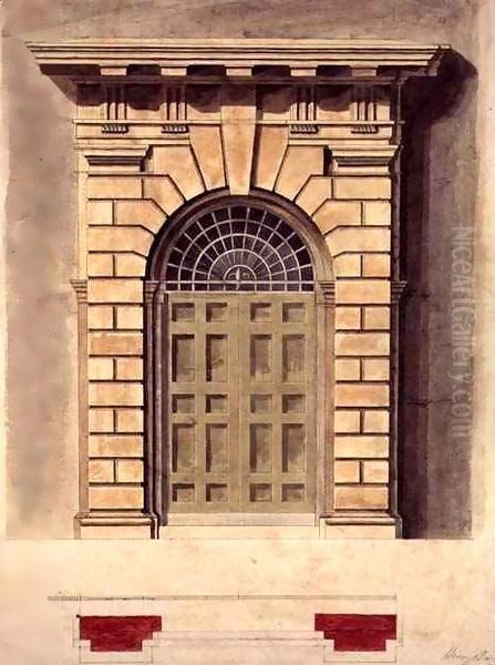 Design for a Palladian Door Surround Oil Painting by George Henry Bailey