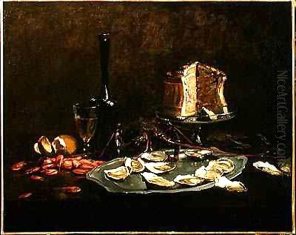 Still Life with Seafood Oil Painting by Joseph Bail