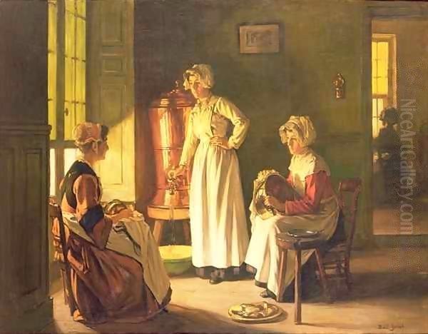 Scullery Maids Oil Painting by Joseph Bail