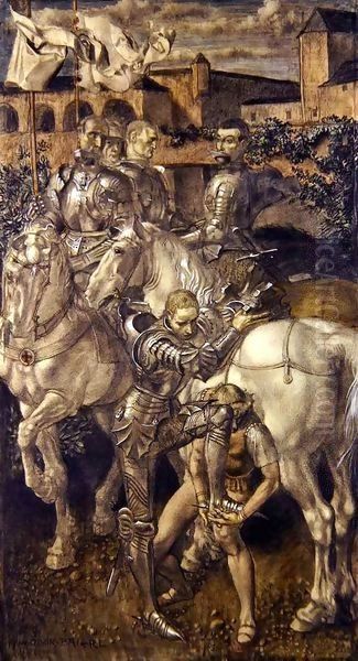 Knights of the Grail Oil Painting by Theodor Baierl