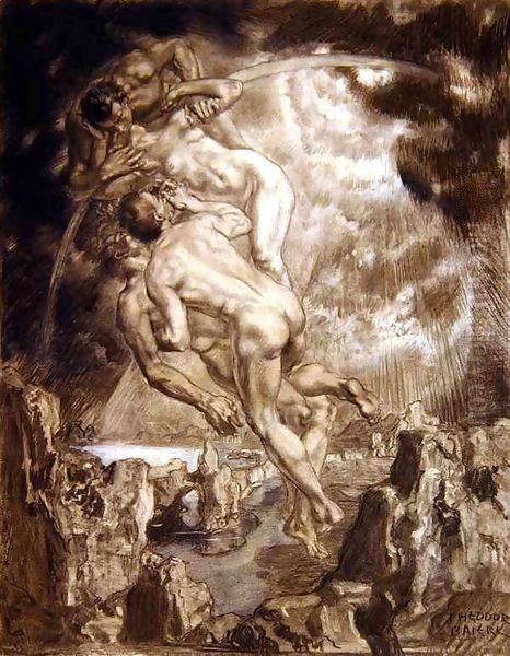 At the Last Judgement Oil Painting by Theodor Baierl