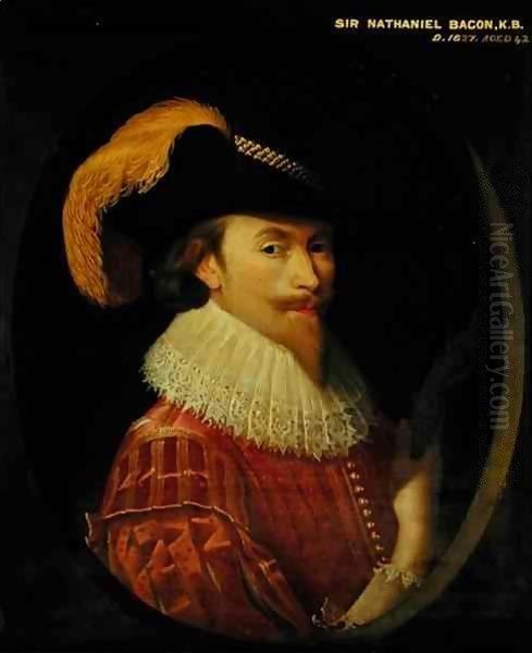 Self Portrait Aged 42 Oil Painting by Sir Nathaniel Bacon