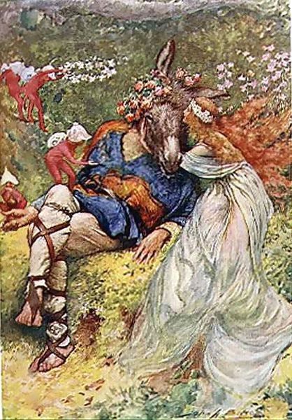 Titania and Bottom in A Midsummer's Night Dream from 'Children's Stories from Shakespeare' Oil Painting by John Henry Frederick Bacon