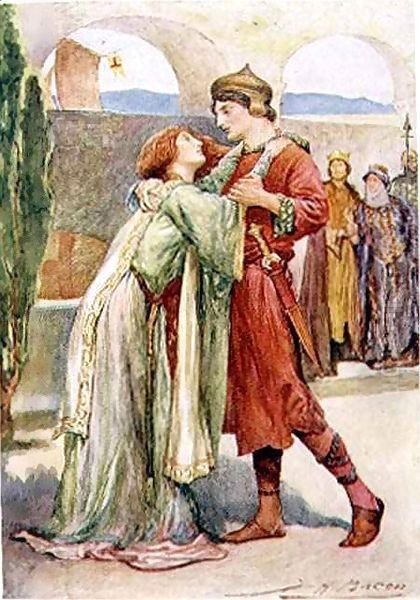 Posthumus and Imogen in Cymbeline Oil Painting by John Henry Frederick Bacon