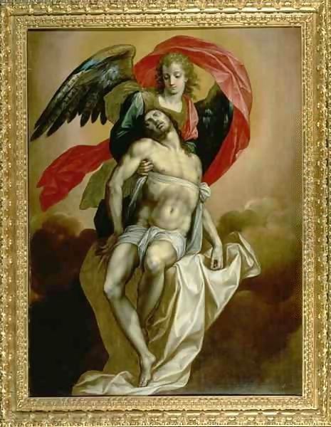 The Dead Christ Supported by an Angel Oil Painting by Jacques de Backer