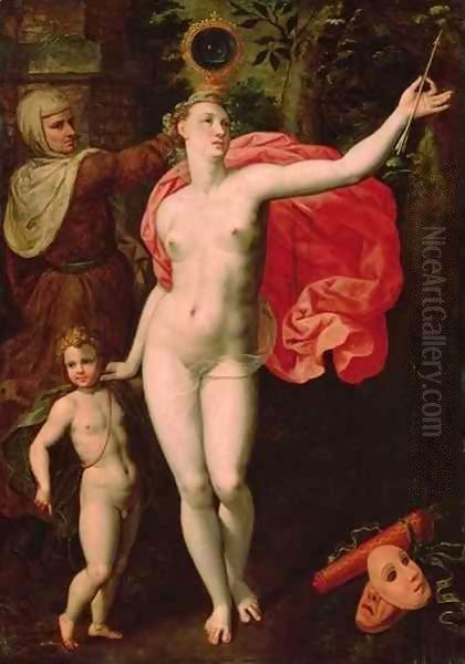 Venus and Cupid, Allegory of the Truth Oil Painting by Jacques de Backer