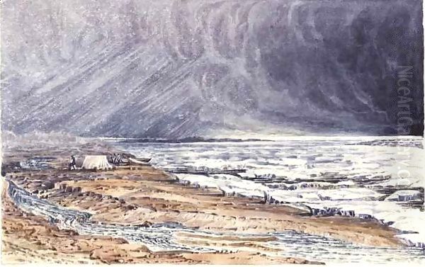 Thunderstorm near Point Ogle Oil Painting by Sir George Back