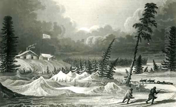 Winter View of Fort Franklin Oil Painting by Sir George Back