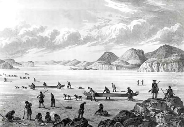 Expedition passing through Point Lata on the Ice Oil Painting by Sir George Back