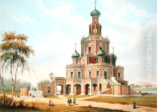 The Protection of the Virgin Church in Moscow Oil Painting by Charles Claude Bachelier