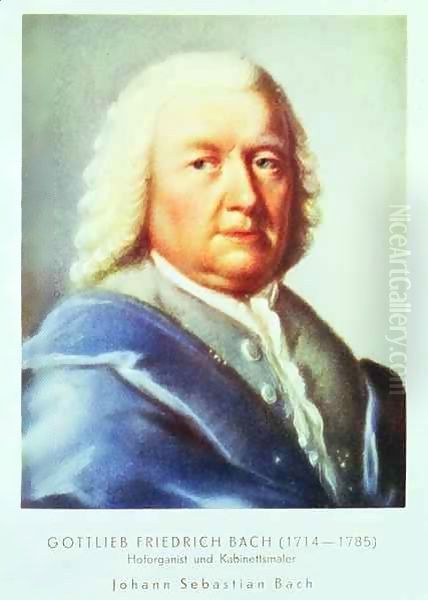 Portrait of Johann Sebastian Bach (1685-1750) Oil Painting by Gottlieb Friedrich Bach