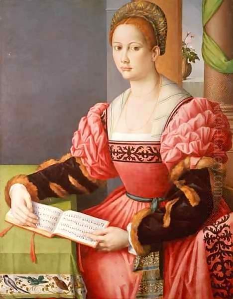 Portrait of a Lady Oil Painting by Francesco Ubertini Bacchiacca II