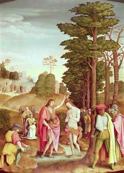 Baptism of Christ Oil Painting by Francesco Ubertini Bacchiacca II