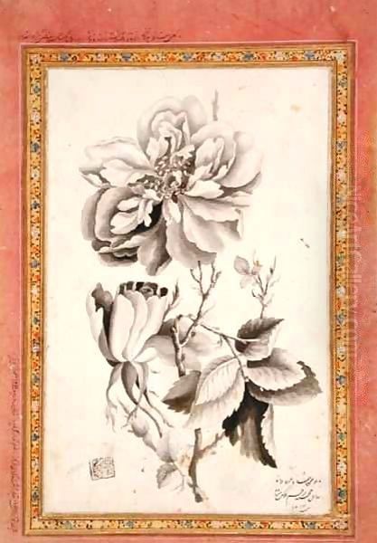 Rose Oil Painting by Mirza Baba