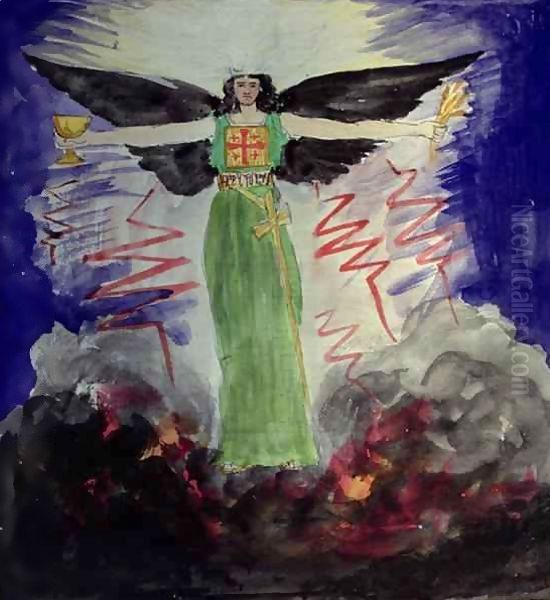 Telesmatic angelic figure Oil Painting by W.A. Ayton