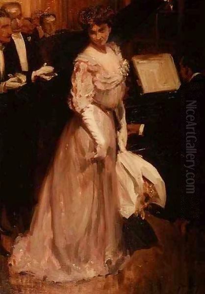 At the Ball Oil Painting by Joseph-Marius Avy