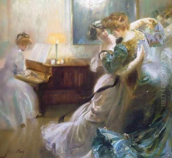 The Waltz Oil Painting by Joseph-Marius Avy