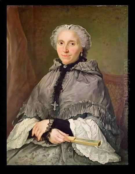 Portrait of a Woman in Grey Oil Painting by Jacques-Andre-Joseph Aved