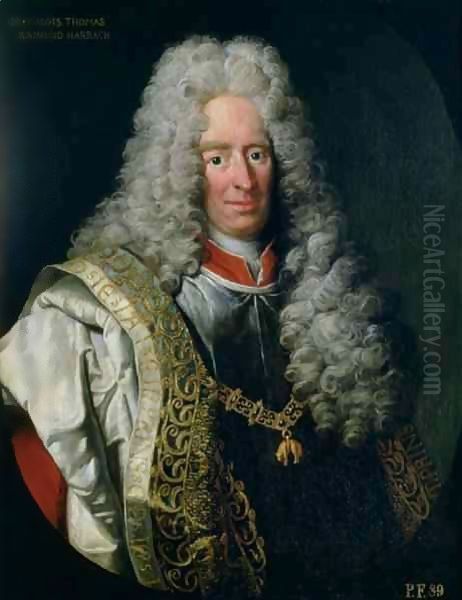 Count Alois Thomas Raimund von Harrach, Viceroy of Naples (1669-1742) Oil Painting by Johann-Gottfried Auerbach