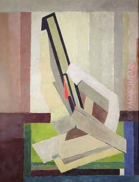 Vorticist Composition Oil Painting by Lawrence Atkinson